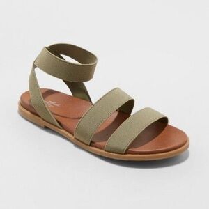 Universal Thread Paisley Olive Elastic Ankle Strap Sandals